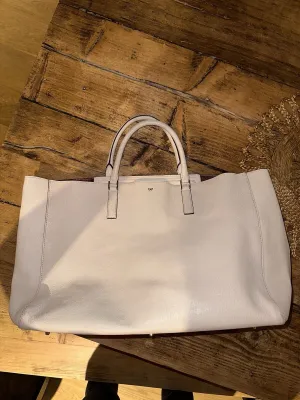 Anya Hindmarch cream leather tote large handbag