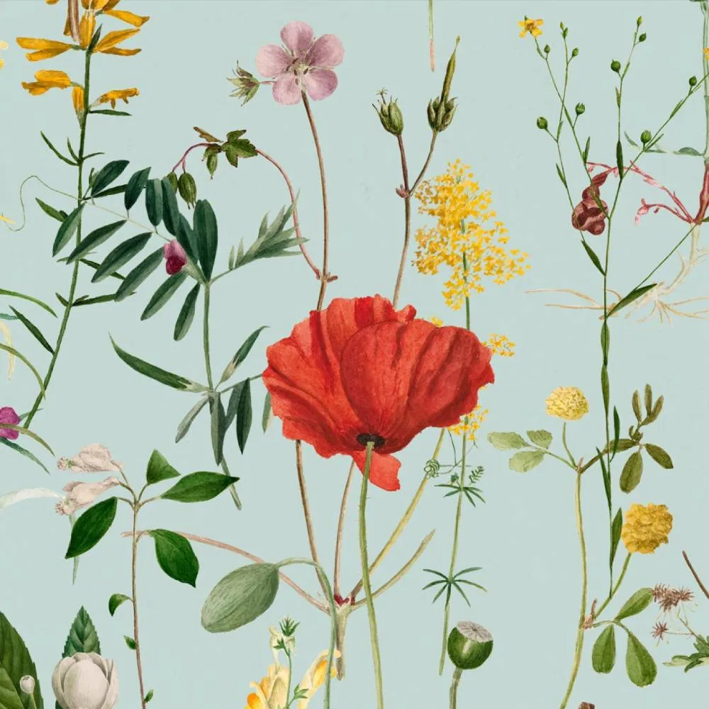 Aquafleur Aquamarine Wallpaper - Set of 3 Rolls - MINDTHEGAP