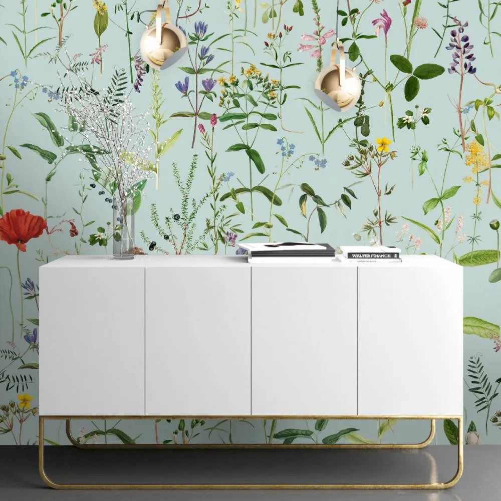 Aquafleur Aquamarine Wallpaper - Set of 3 Rolls - MINDTHEGAP