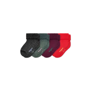 Baby Sparkle Rib Sock 4-Pack (6-12 Months)