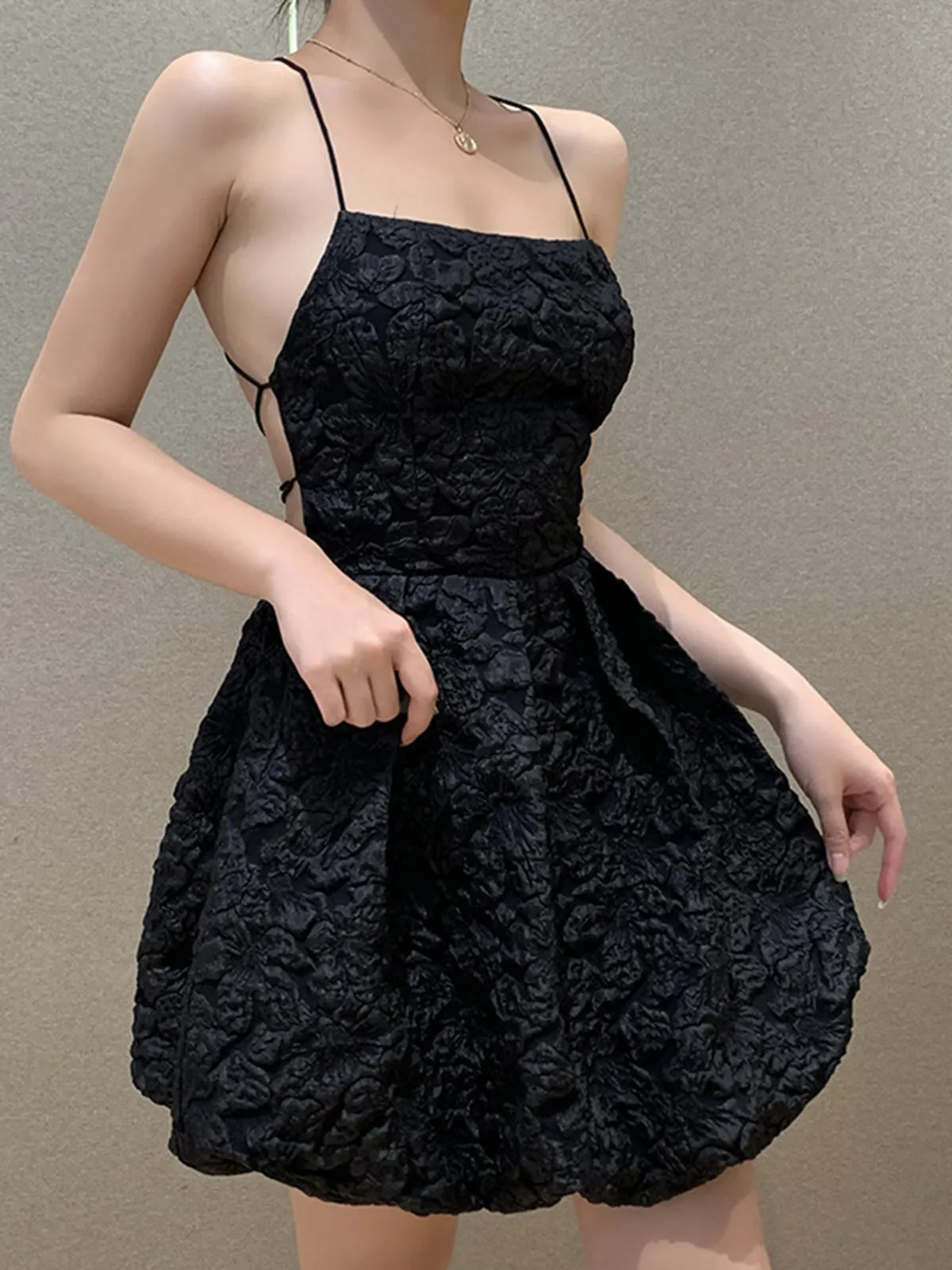 Backless Criss Graceful Cross Short Dress