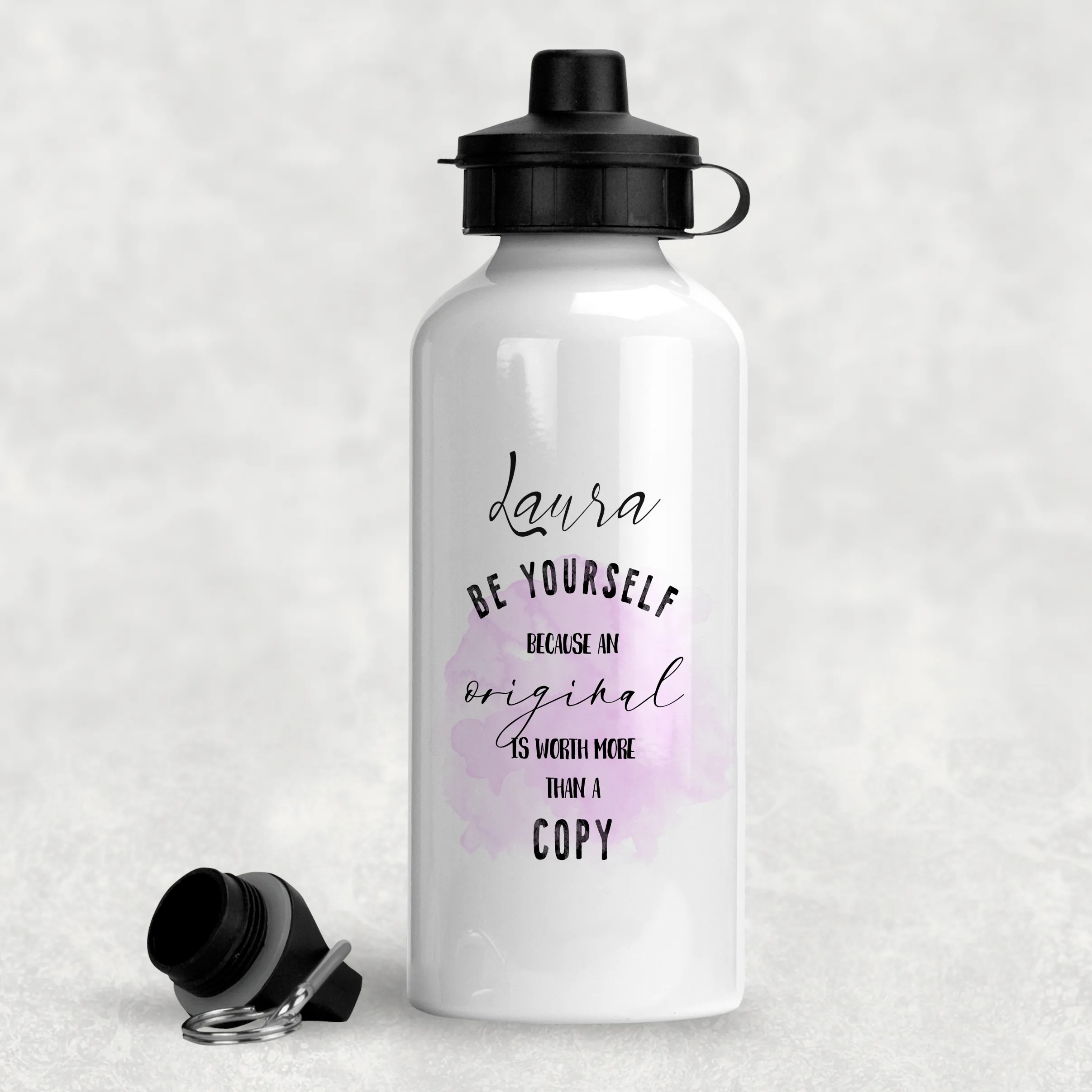 Be Yourself Worth More Than A Copy Personalised Aluminium Water Bottle 400/600ml