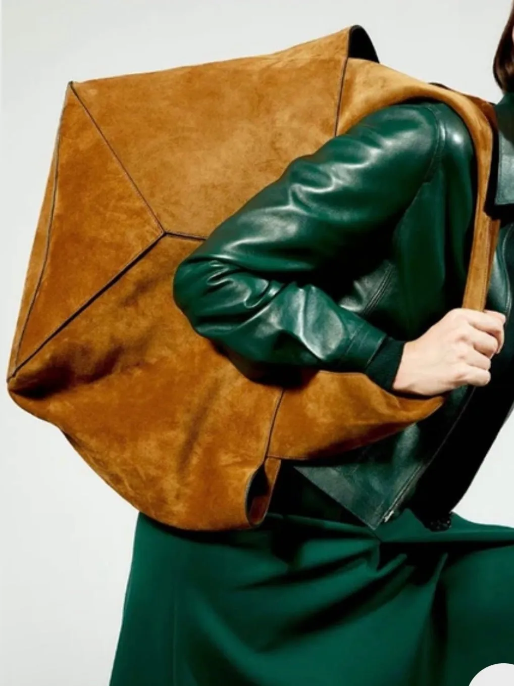 Big brown faux suede bag
