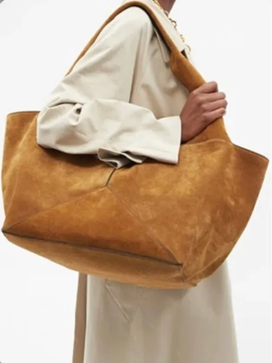 Big brown faux suede bag