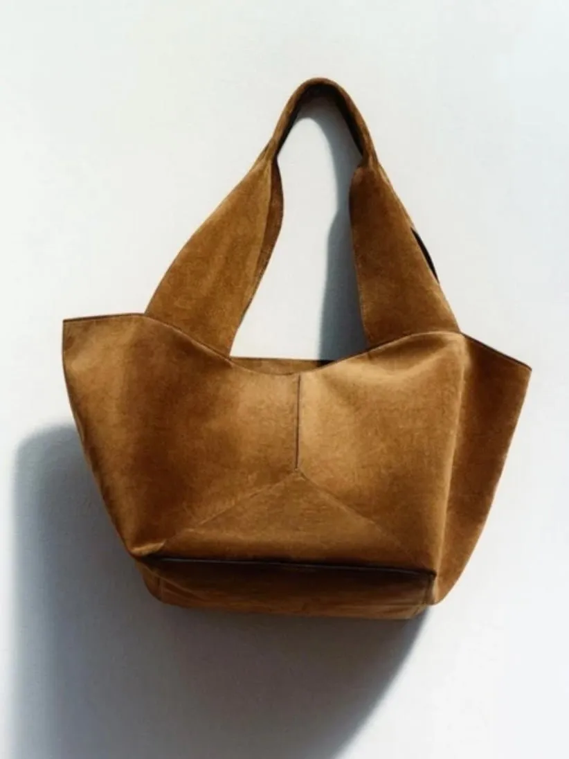 Big brown faux suede bag