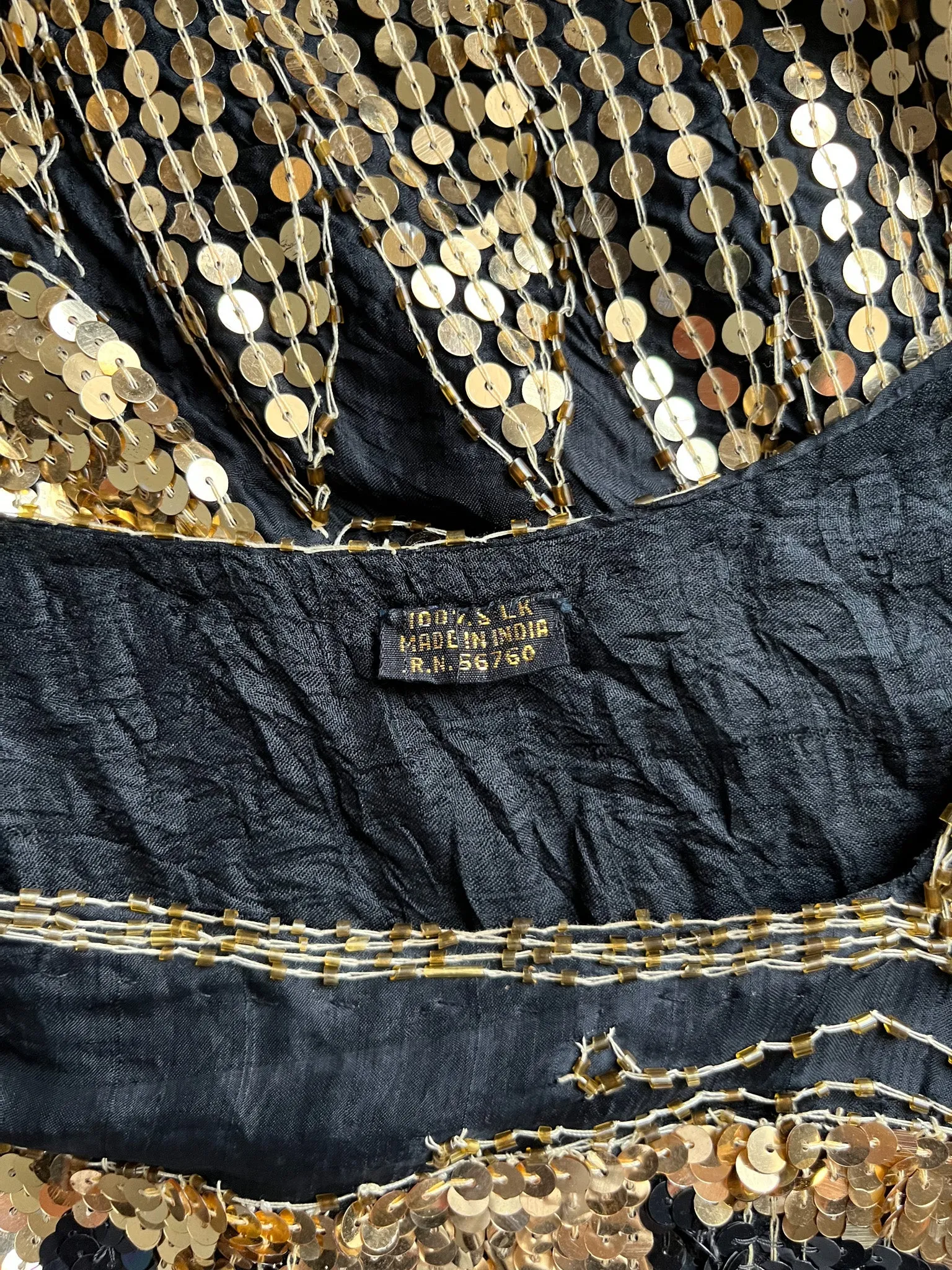 Black & Gold Butterfly Sequin GLAM Party Top / Sz M/L