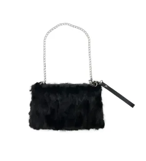Black Mink Fur Handbag