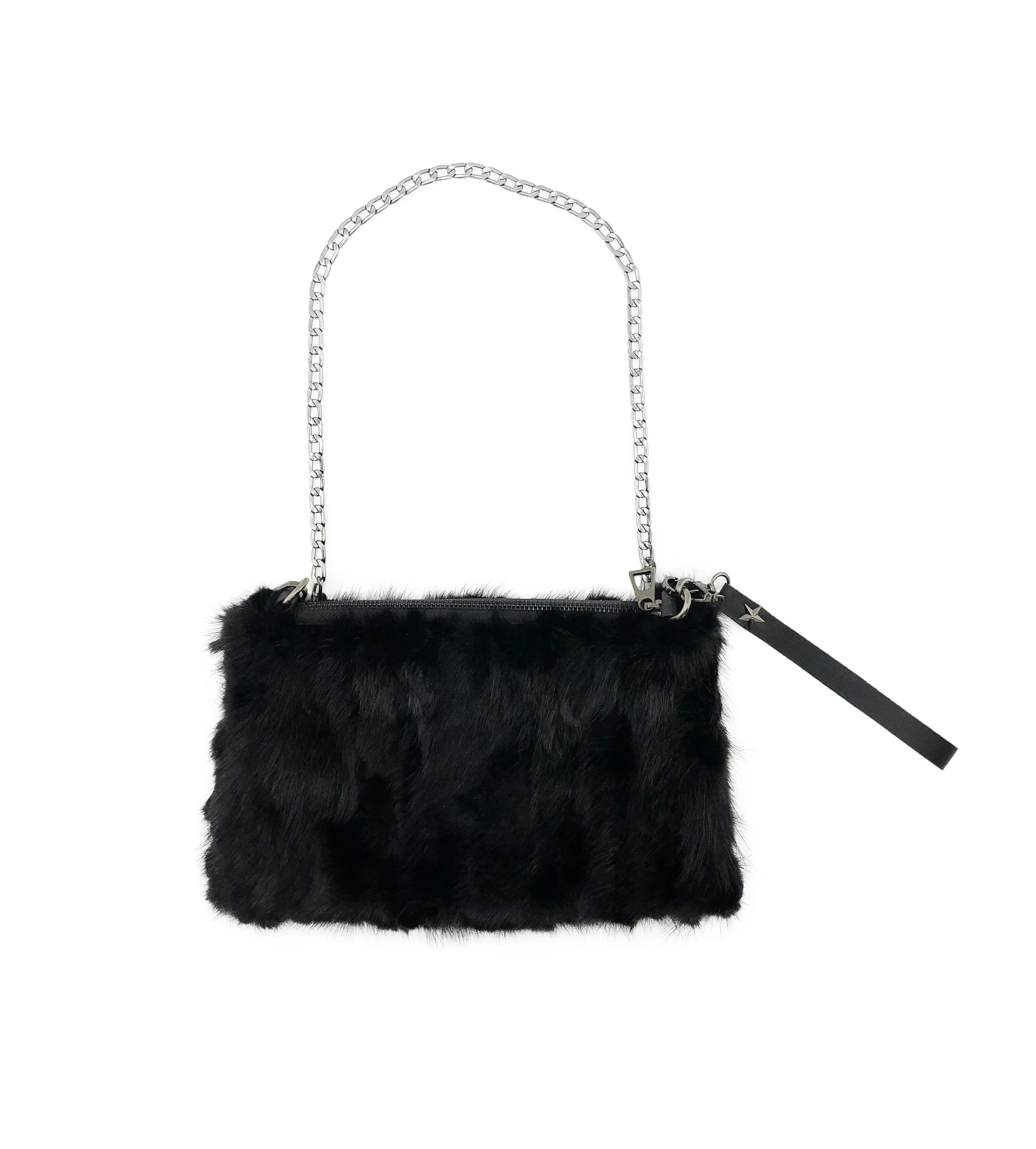 Black Mink Fur Handbag