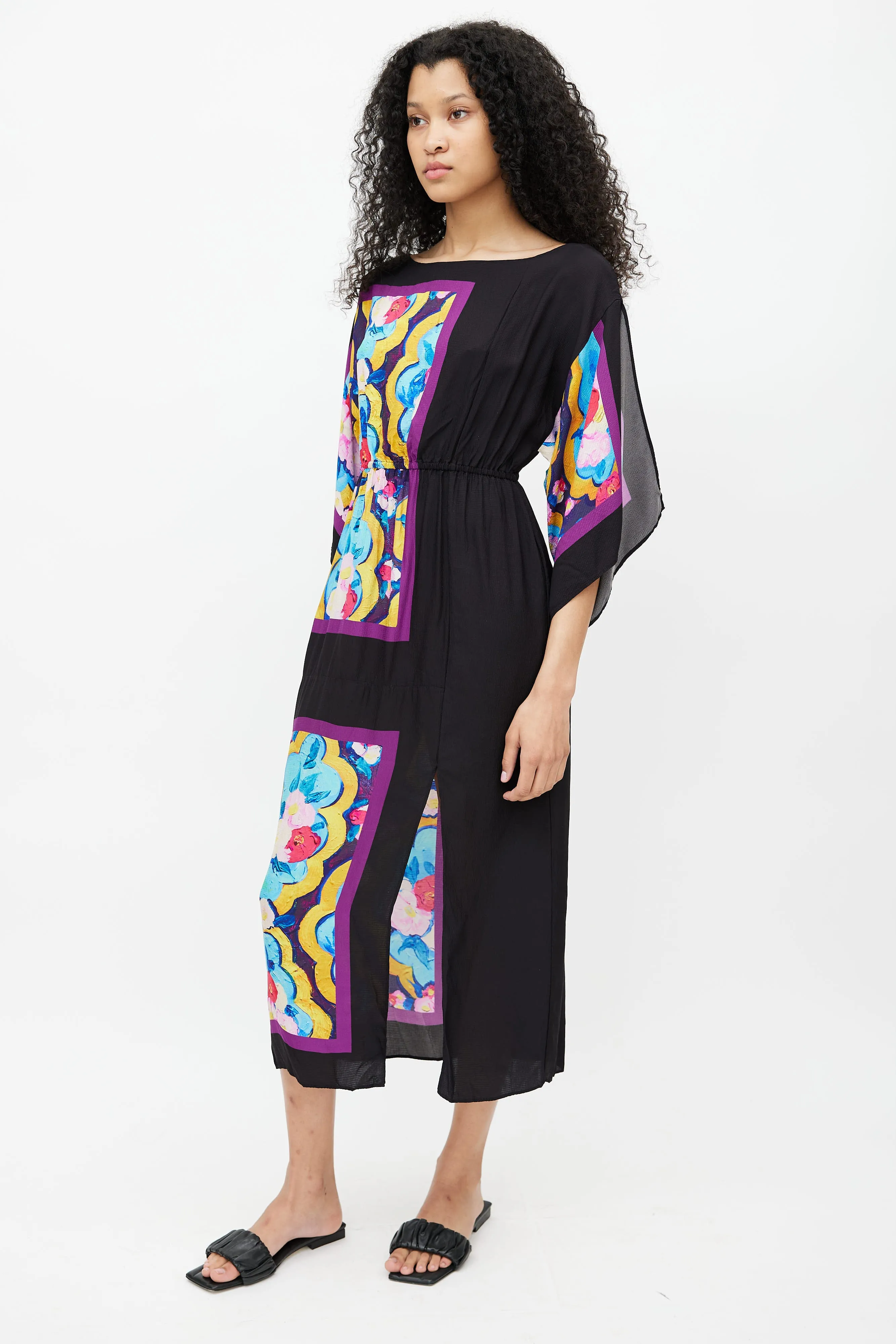 Black Printed Getaway Dress