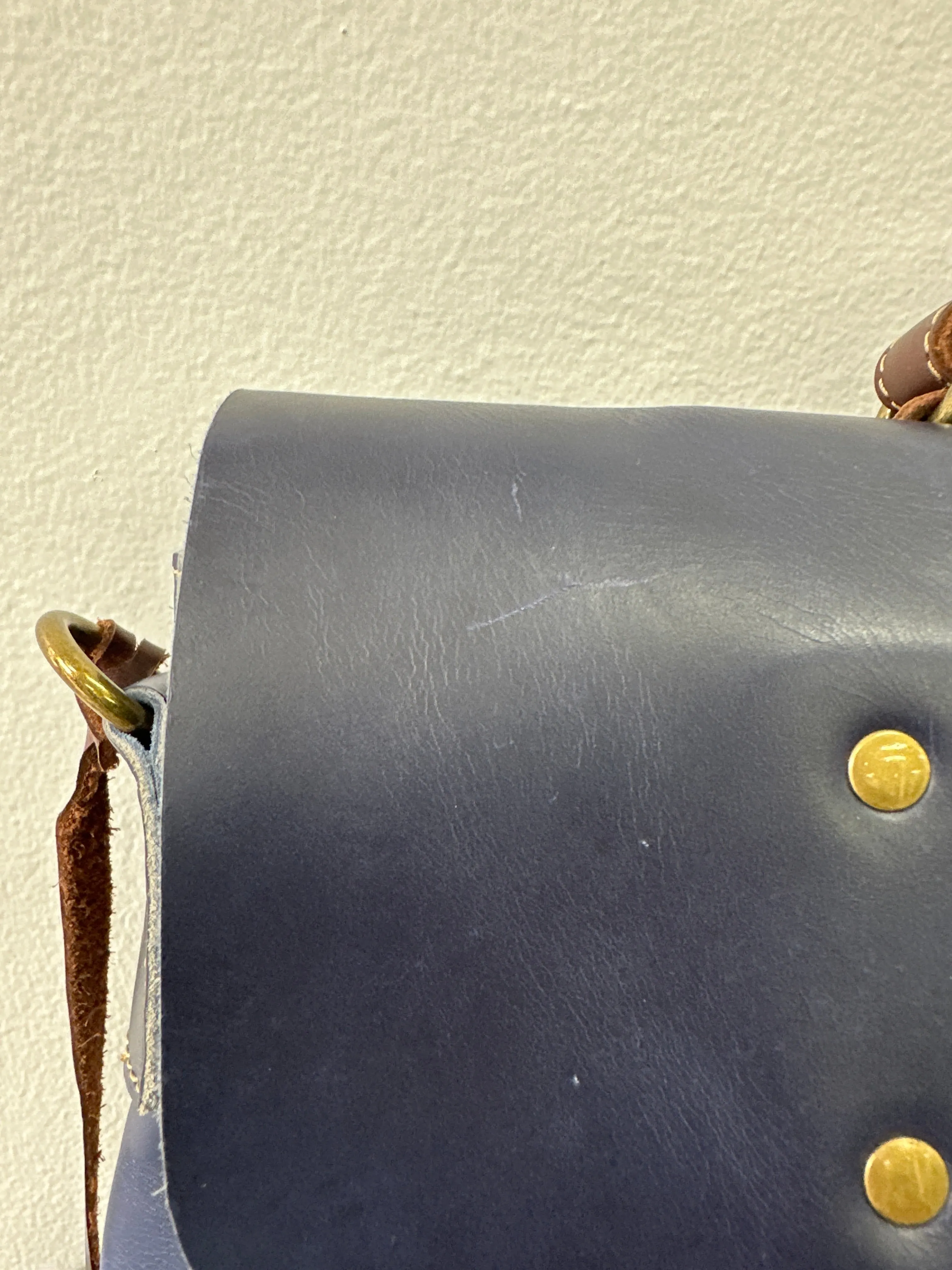 Blue and Brown Leather Briefcase