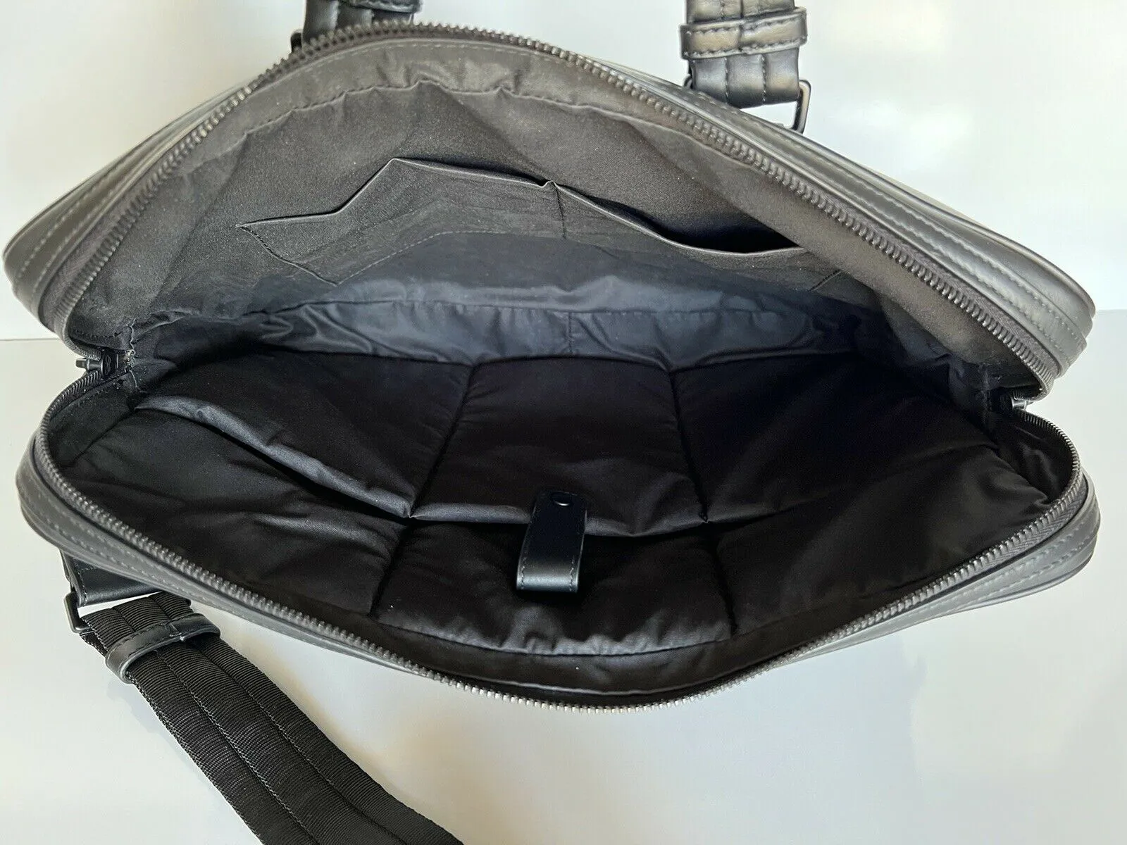 Bottega Veneta Perforated Leather Ultra-light Black Briefcase 570991 NWT 2750