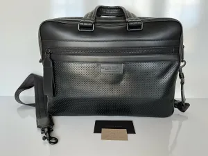 Bottega Veneta Perforated Leather Ultra-light Black Briefcase 570991 NWT 2750