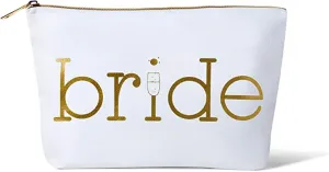 Bride Canvas Makeup Bag - Champagne Logo