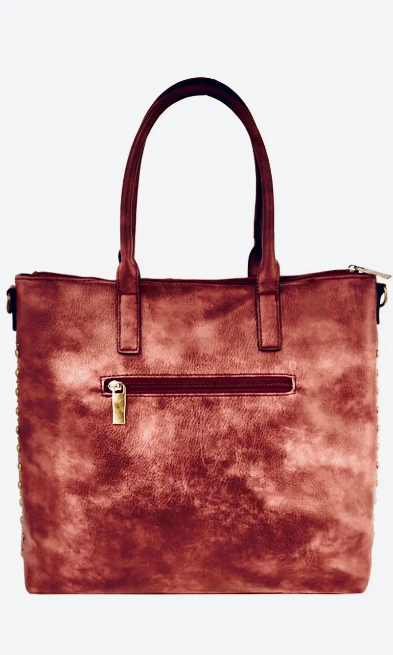 Bryant Black Vintage-Inspired Vegan Leather Satchel Bag