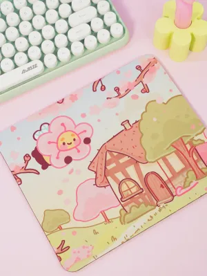 Bumblebutt Sakura Mouse Pad | Cherry Blossom Desk Mat | Kawaii Aesthetic Gaming Mouse Pad | Cottagecore Office Decor