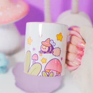 Bumblebutt Witchy Mug | Kawaii Cottagecore Bee & Mushroom Coffee Cup | Cozy Autumn Drinkware