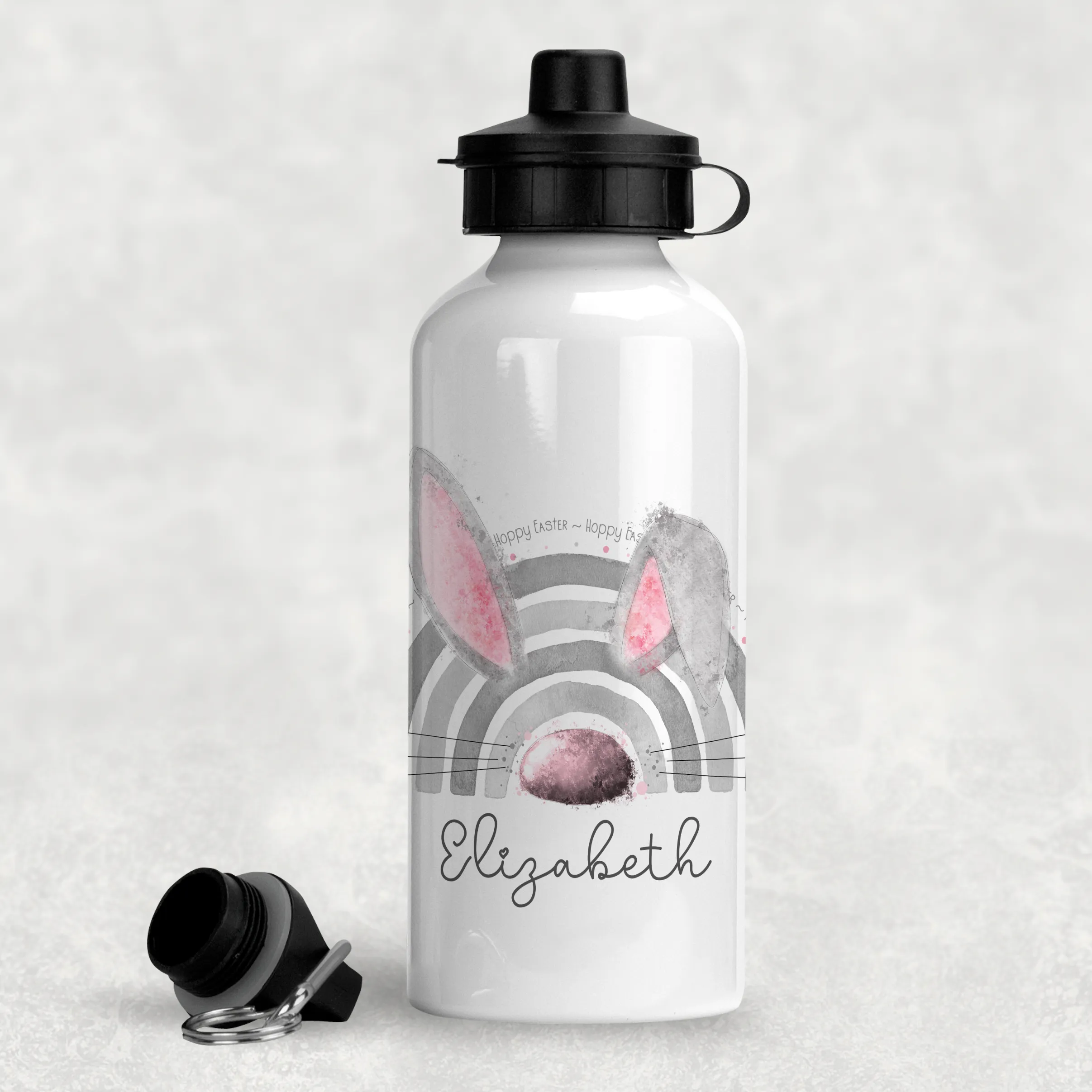 Bunnybow Hoppy Easter Bunny Rabbit Personalised Aluminium Water Bottle 400/600ml