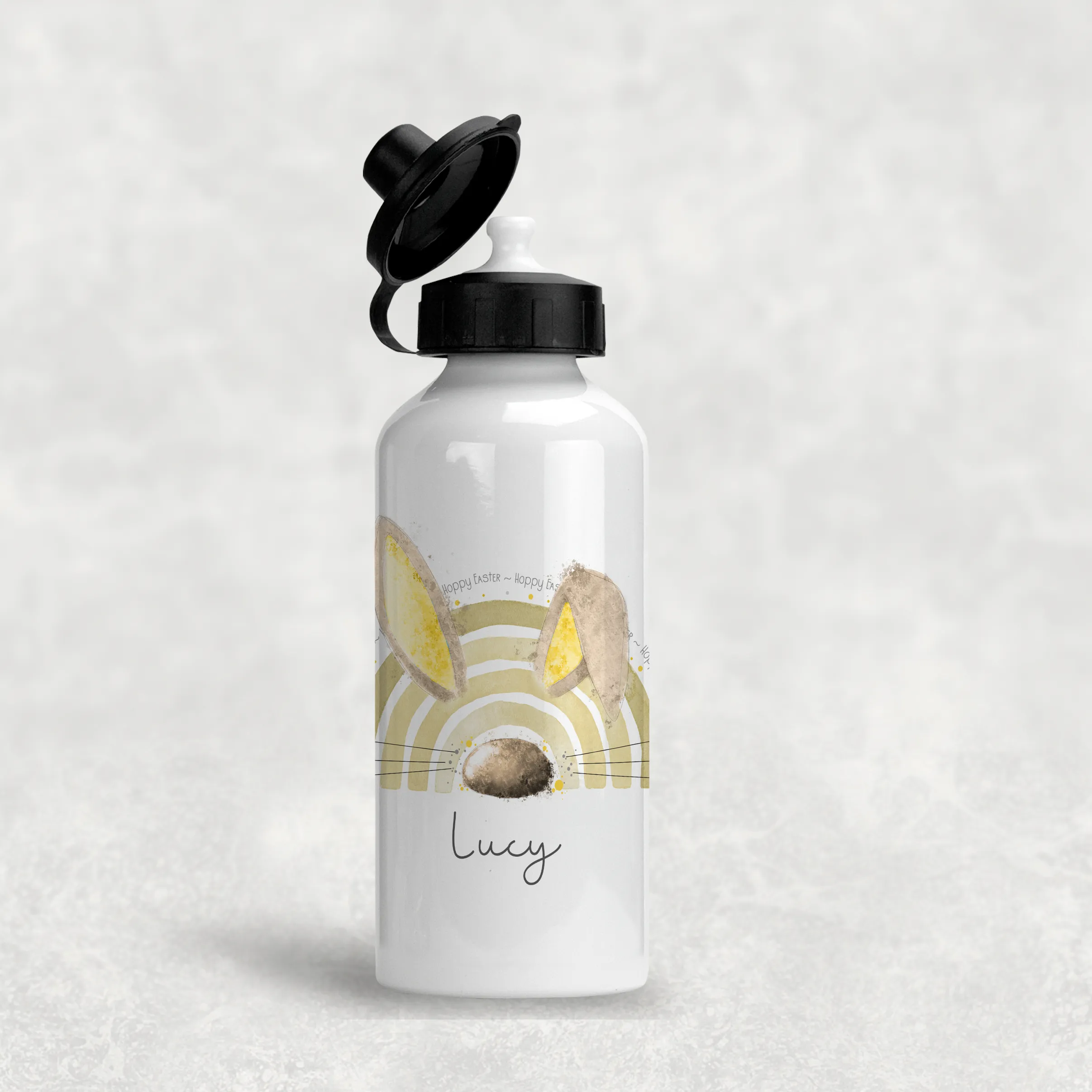 Bunnybow Hoppy Easter Bunny Rabbit Personalised Aluminium Water Bottle 400/600ml