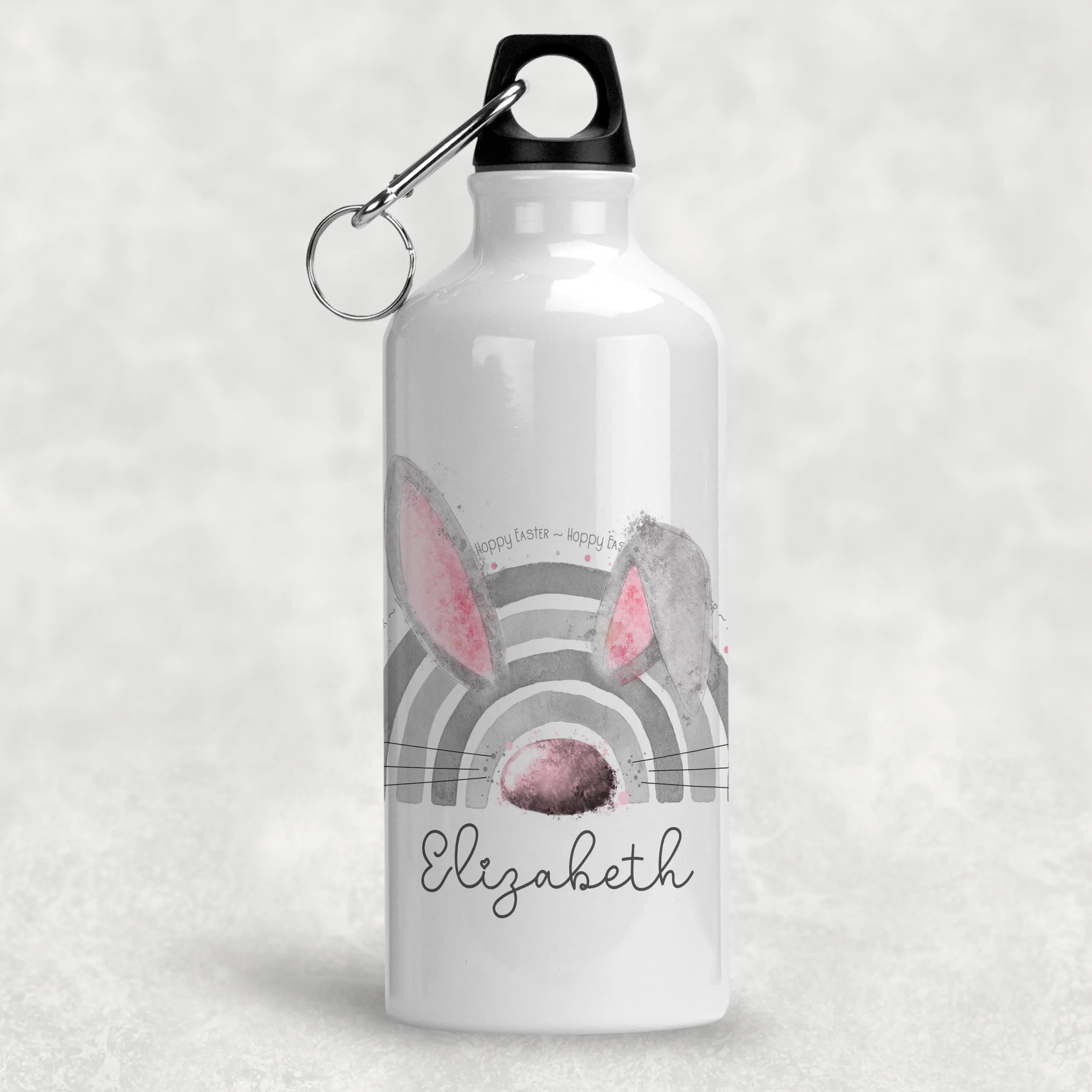 Bunnybow Hoppy Easter Bunny Rabbit Personalised Aluminium Water Bottle 400/600ml