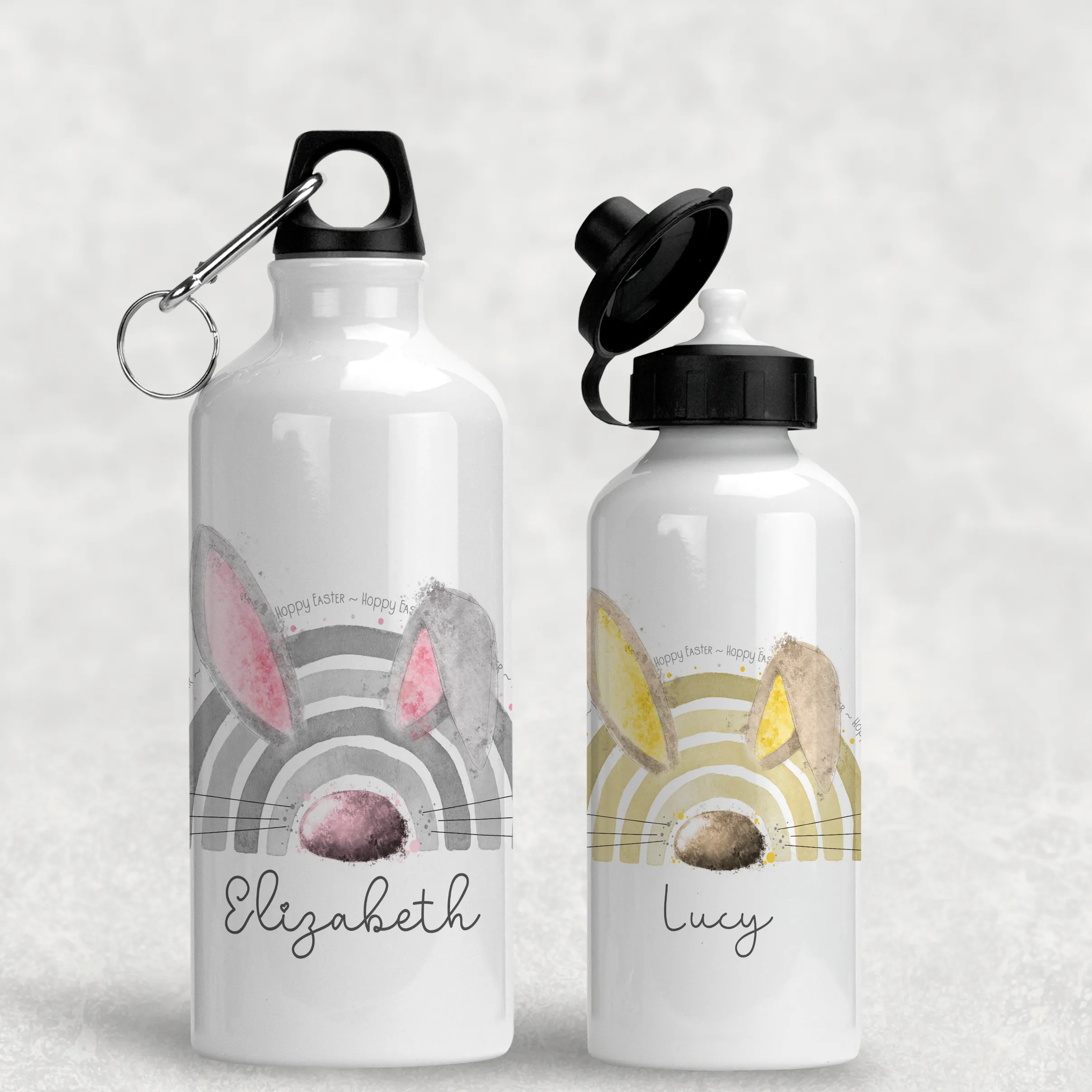 Bunnybow Hoppy Easter Bunny Rabbit Personalised Aluminium Water Bottle 400/600ml