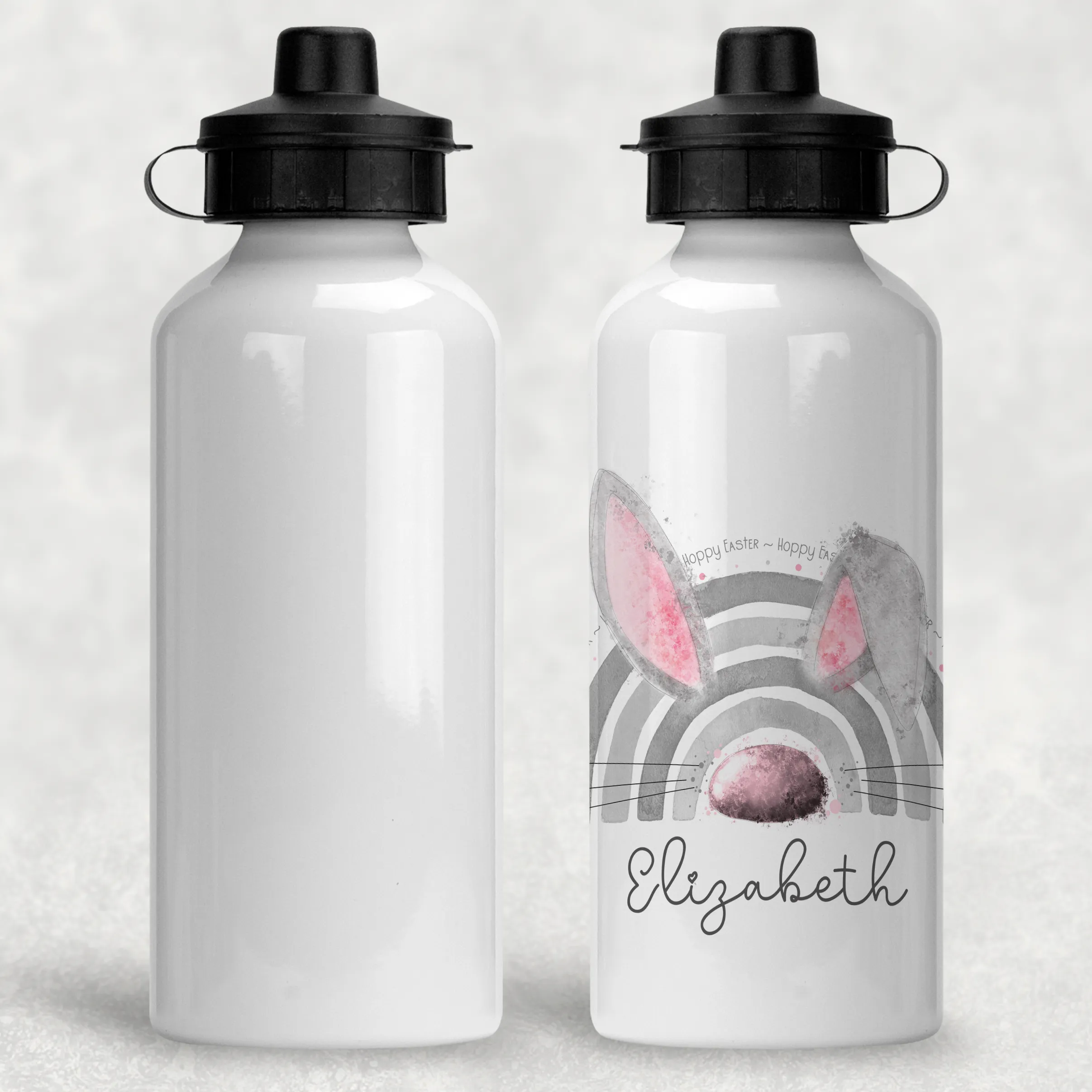 Bunnybow Hoppy Easter Bunny Rabbit Personalised Aluminium Water Bottle 400/600ml
