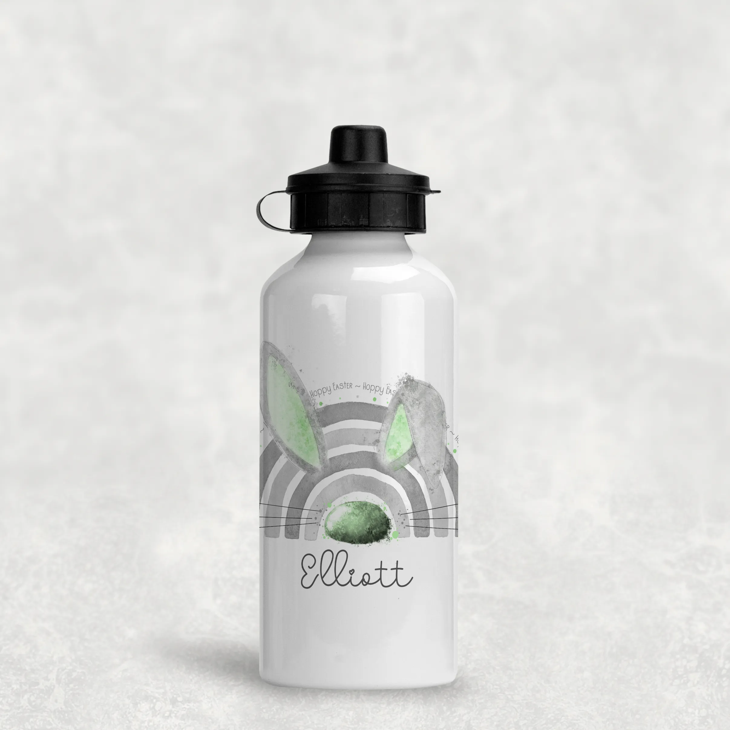 Bunnybow Hoppy Easter Bunny Rabbit Personalised Aluminium Water Bottle 400/600ml