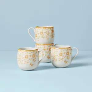 Butterfly Meadow Cottage 4-Piece Mugs