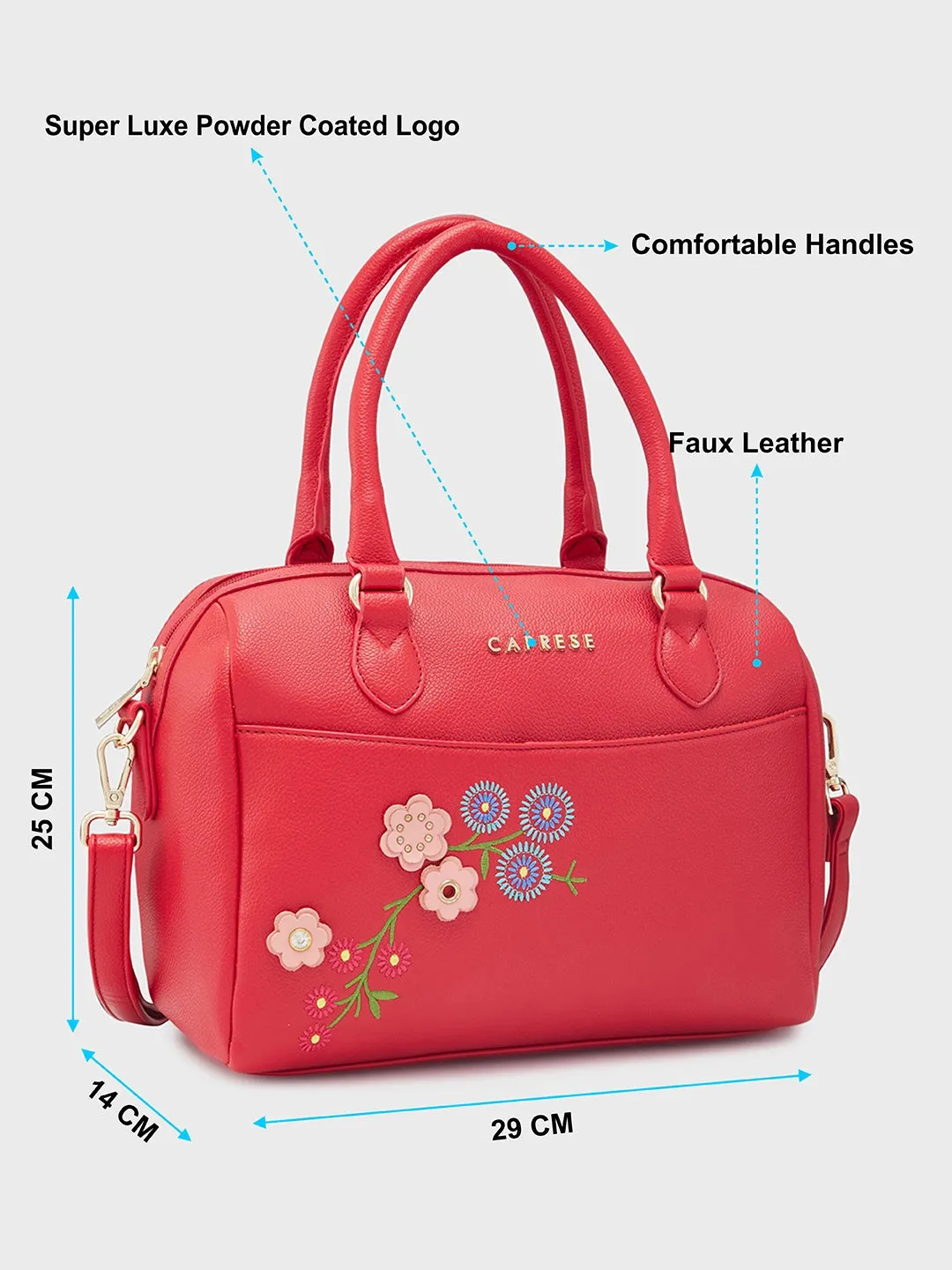 Caprese Erica Satchel Medium Maroon