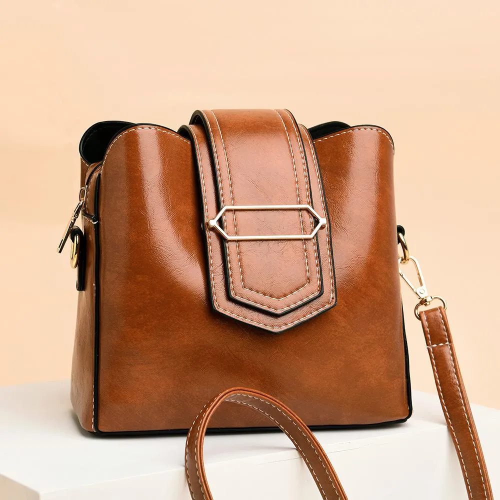 Casual Bucket Bag Simple Single Strap Purse Hobo Bucket for Women