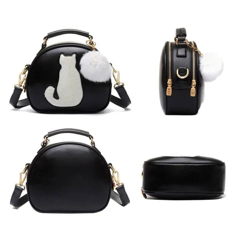 Cat Handbag with Pom Pom
