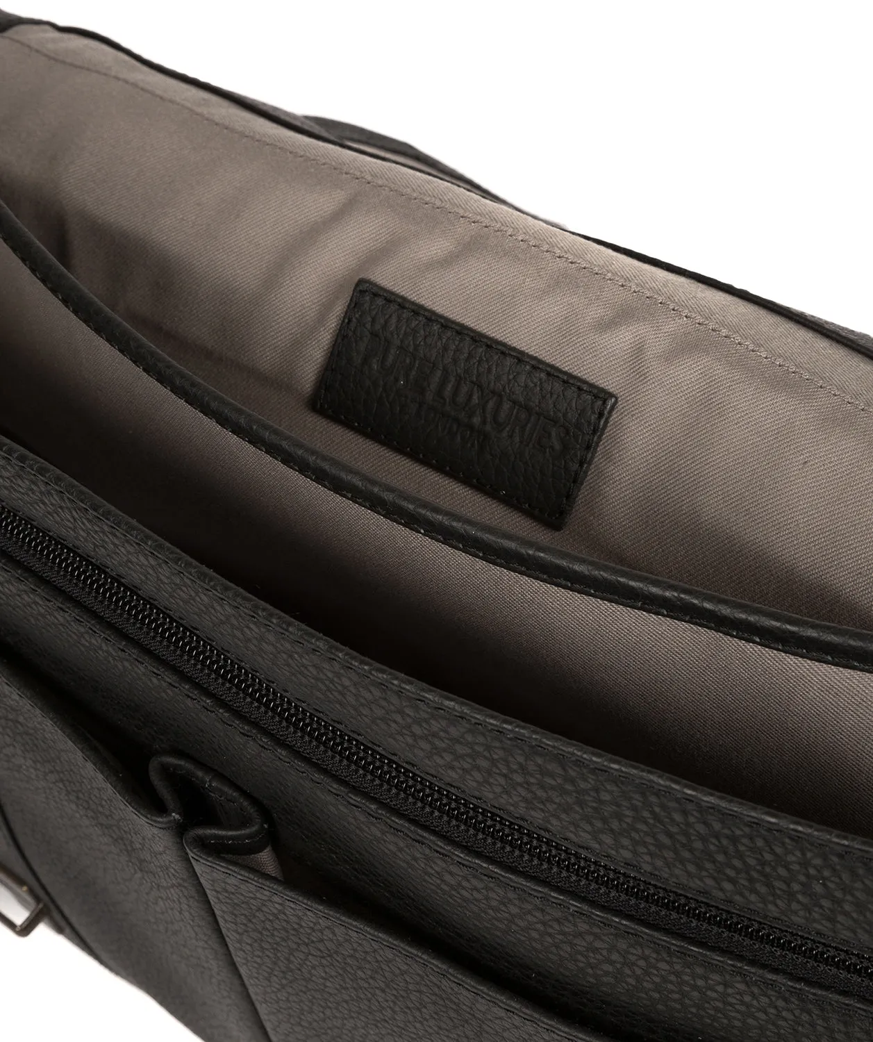 'Caxton' Black Leather Briefcase