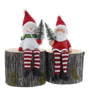 Ceramic Santa / Snowman Shelf Sitter 23cm (1 Sent)