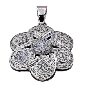 Charming Flower Style Cubic Zirconia Gemstone Silver Pendant - Elegant Jewelry