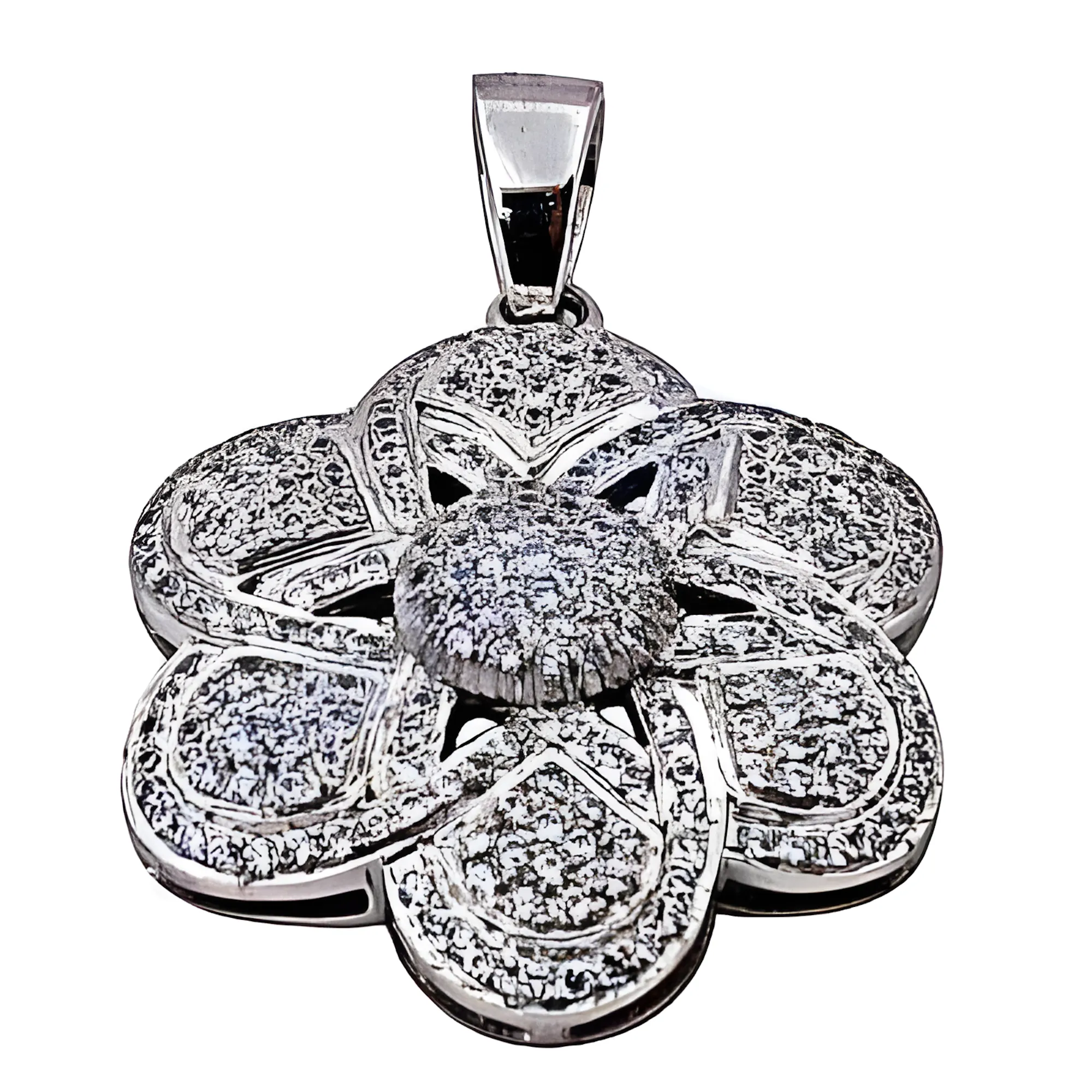 Charming Flower Style Cubic Zirconia Gemstone Silver Pendant - Elegant Jewelry