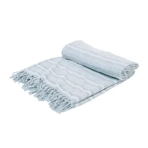 Chenille Stripe Fog Bed Throw