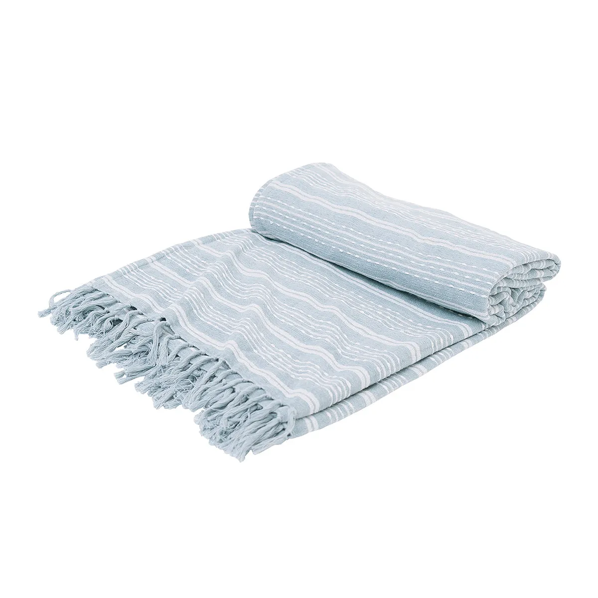 Chenille Stripe Fog Bed Throw