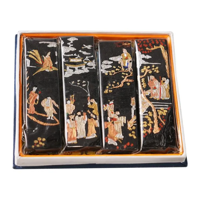 Chinese style old ink block lampblack ink pine smoke ink set hardcover calligraphy utensils Chinese traditional ink painting NP-090056