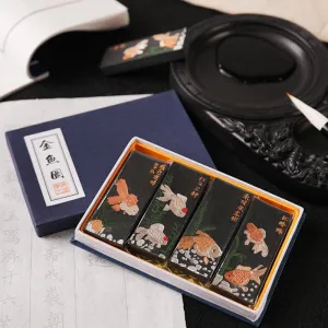 Chinese style old ink block lampblack ink pine smoke ink set hardcover calligraphy utensils Chinese traditional ink painting NP-090056