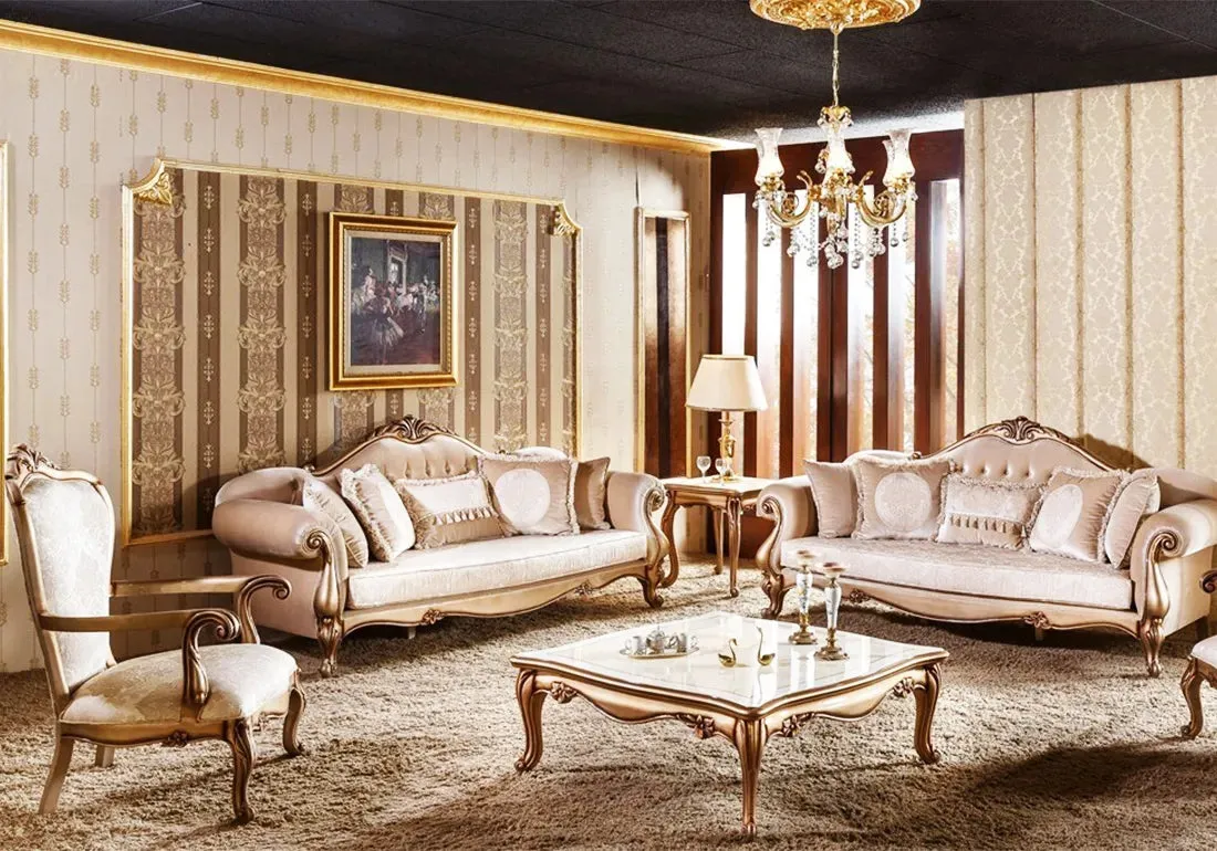 Classical Carving Wooden Buena Sofa Set