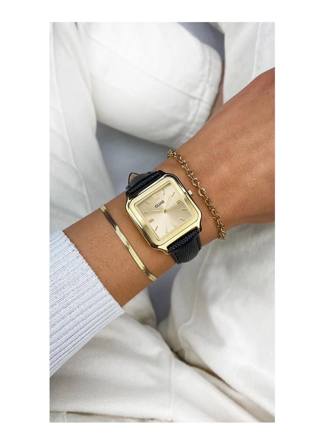 Cluse Gracieuse Leather Black Strap CW11903