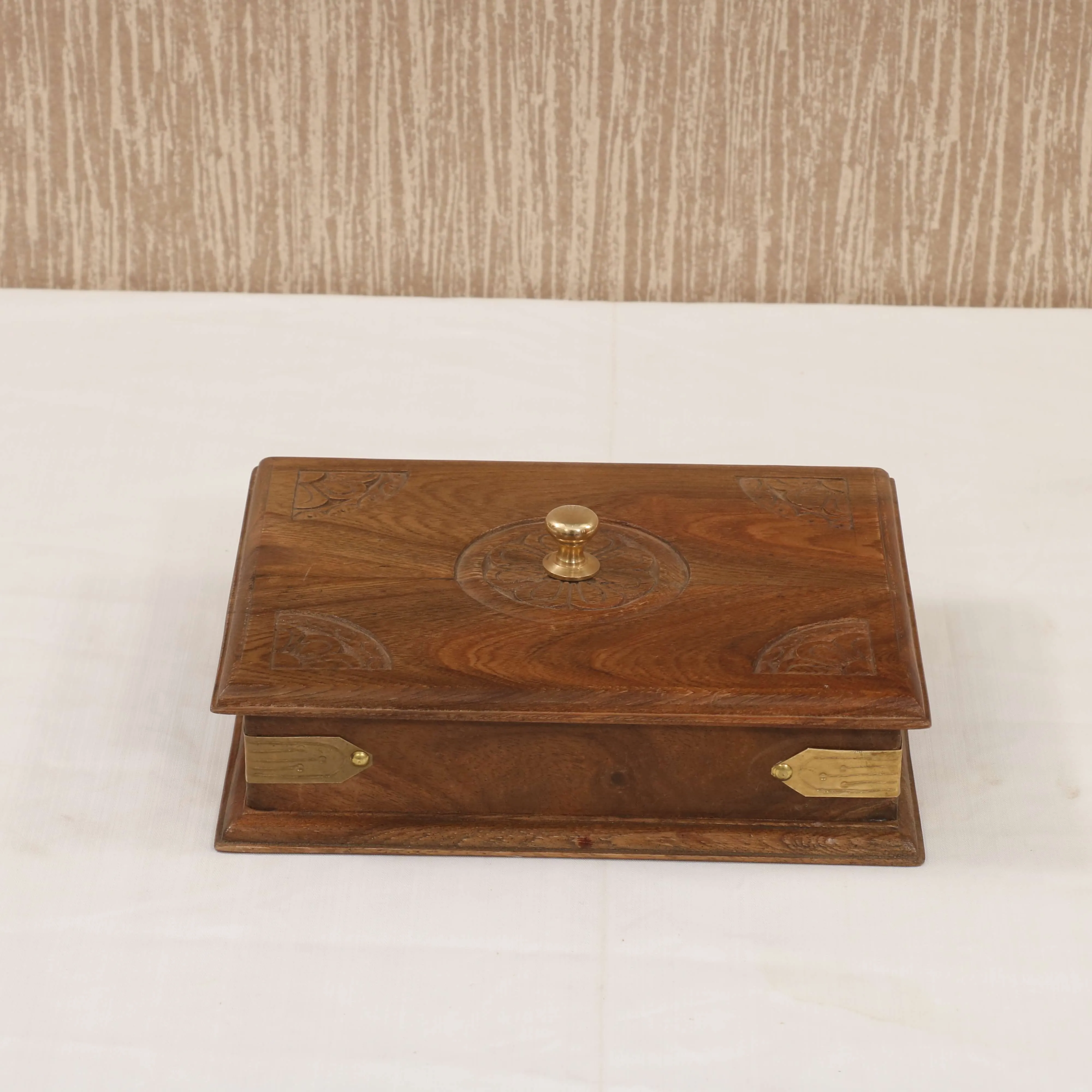 Corner Engraved Wooden Box