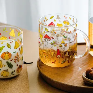 Cottagecore Mushroom Glass Mug