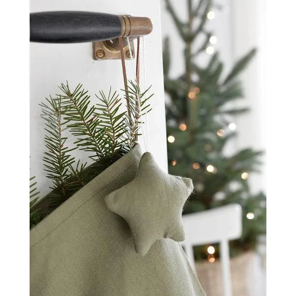 Cotton Fabric Ornaments - Olive Green
