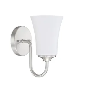 Craftmade Gwyneth 1 Light Wall Sconce in Brushed Polished Nickel- White Frost Glass