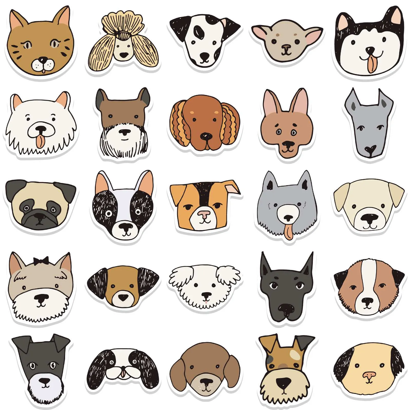 Craspire Waterproof PVC Adhesive Stickers, for Suitcase, Skateboard, Refrigerator, Helmet, Mobile Phone Shell, Animal Pattern, 30~60mm, 50pcs/bag