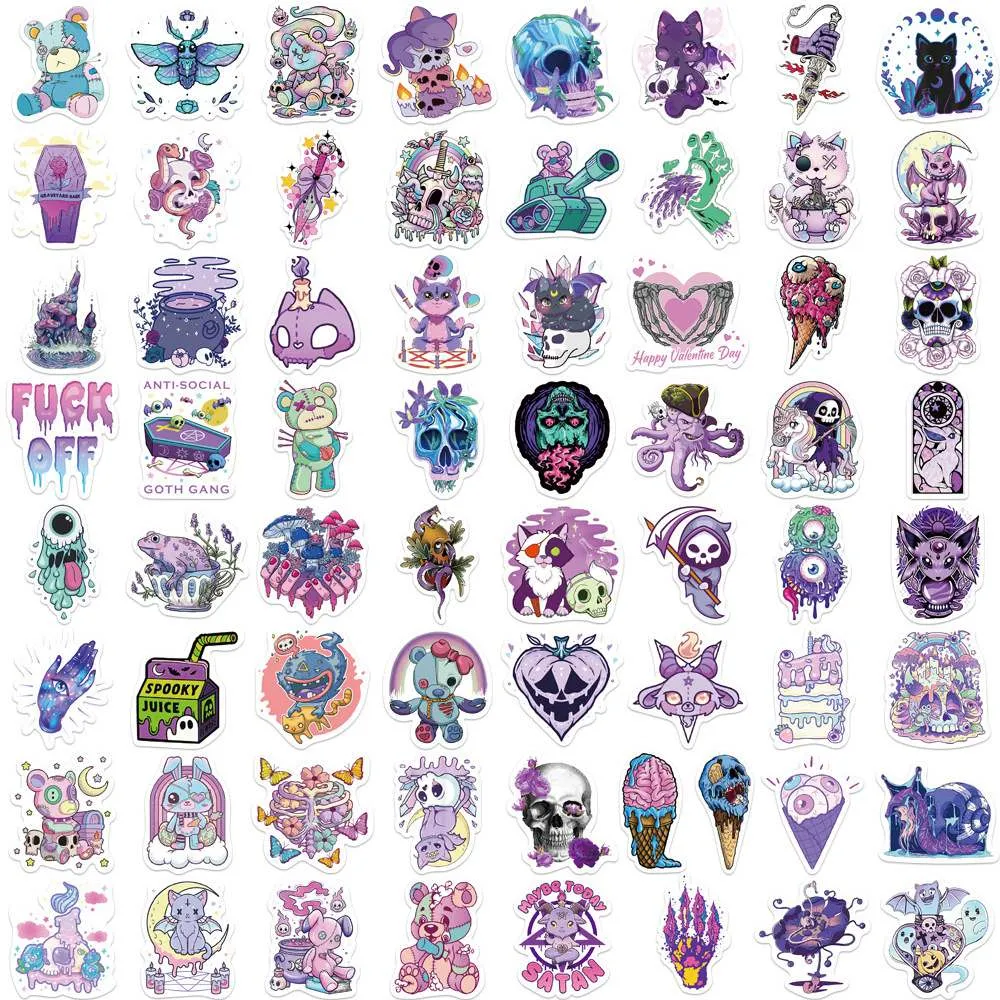 Craspire Waterproof PVC Adhesive Stickers, for Suitcase, Skateboard, Refrigerator, Helmet, Mobile Phone Shell, Animal Pattern, 30~60mm, 65pcs/bag