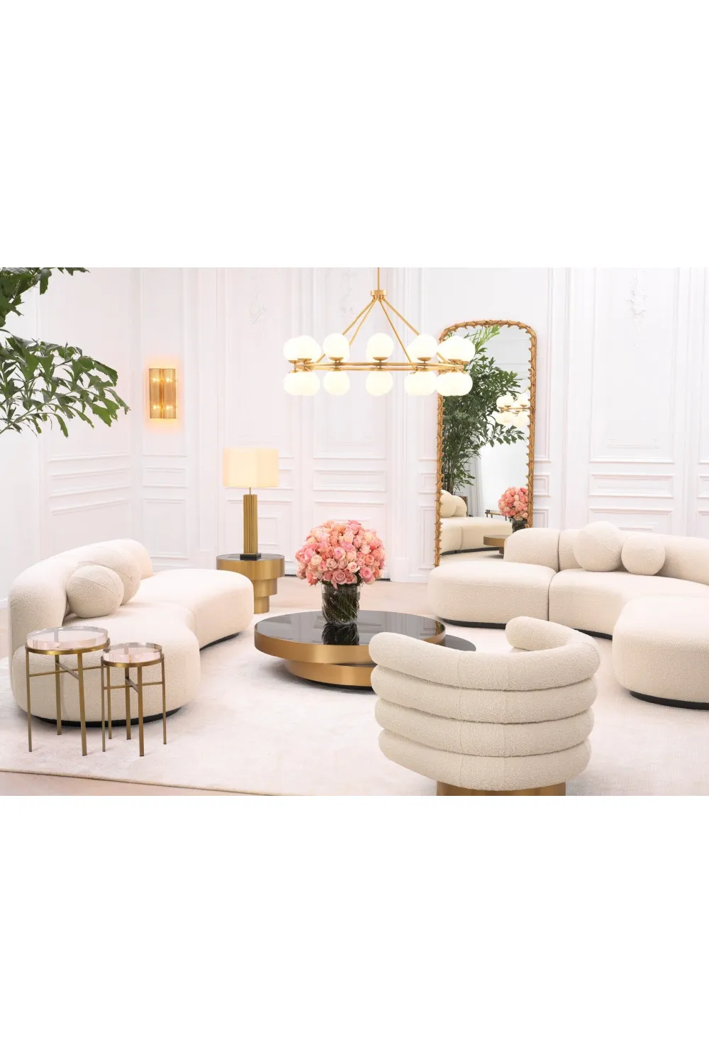Cream Bouclé Modular Sofa | Eichholtz Bjorn
