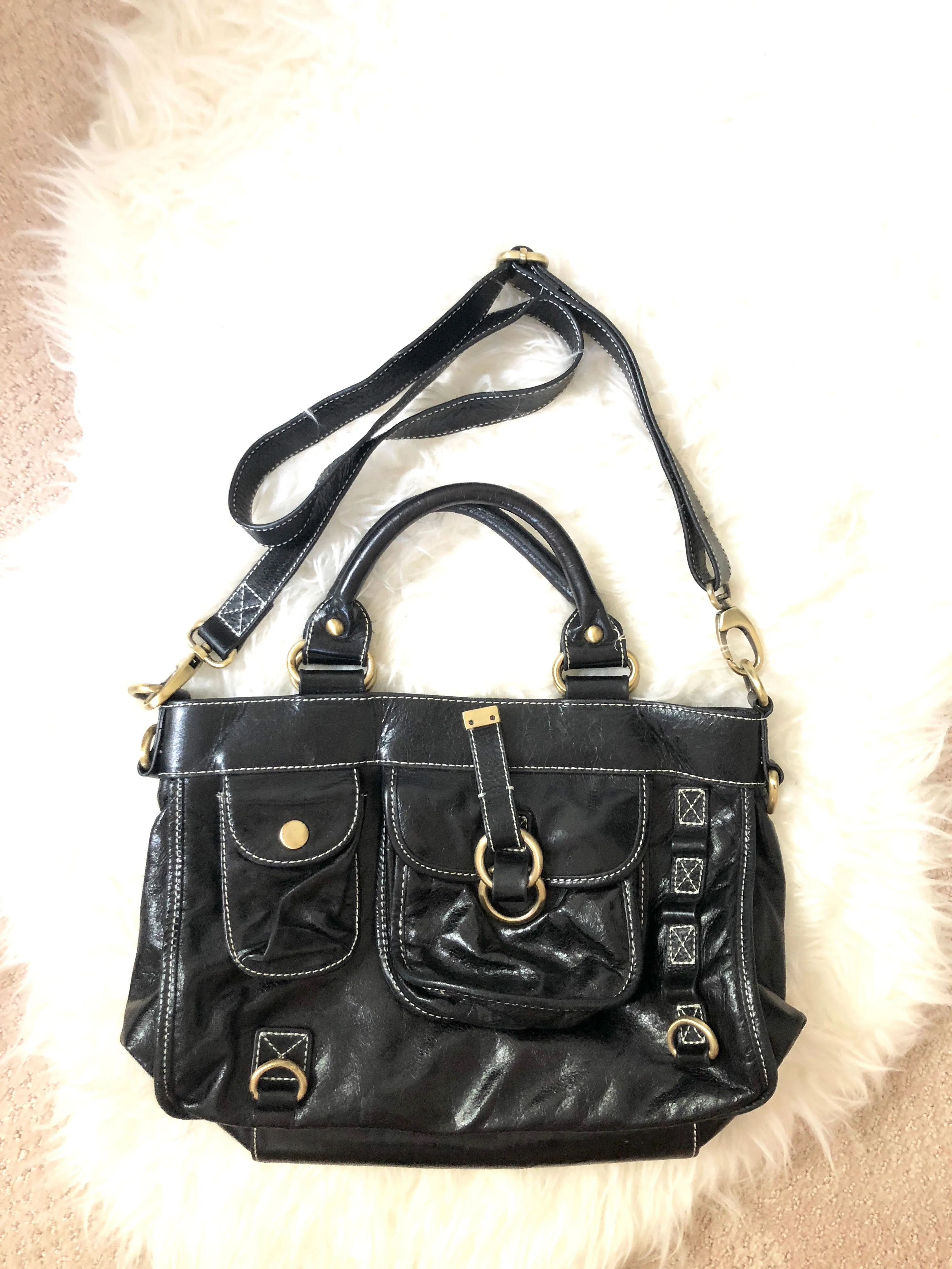 Cynthia Rowley Black Leather Handbag