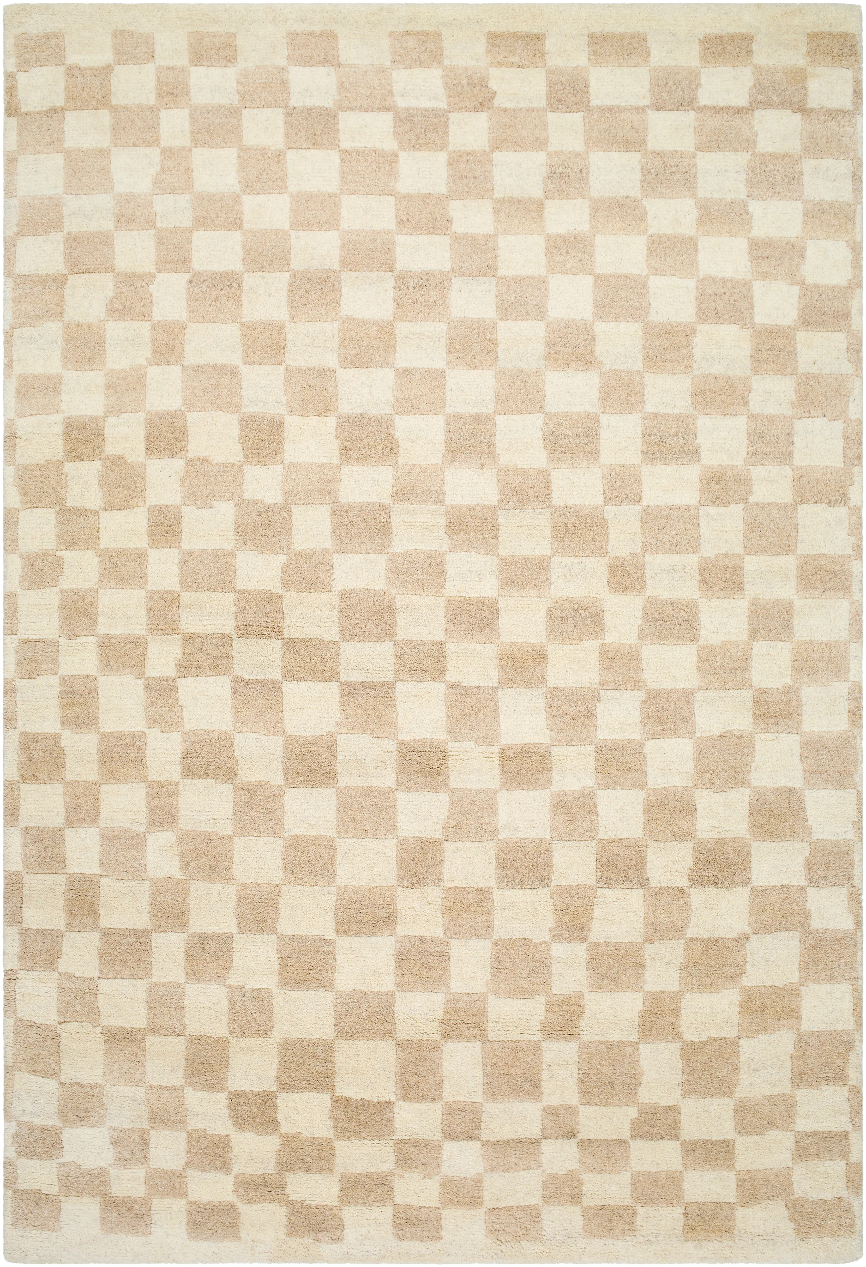 Damian Beige Checkered Rug
