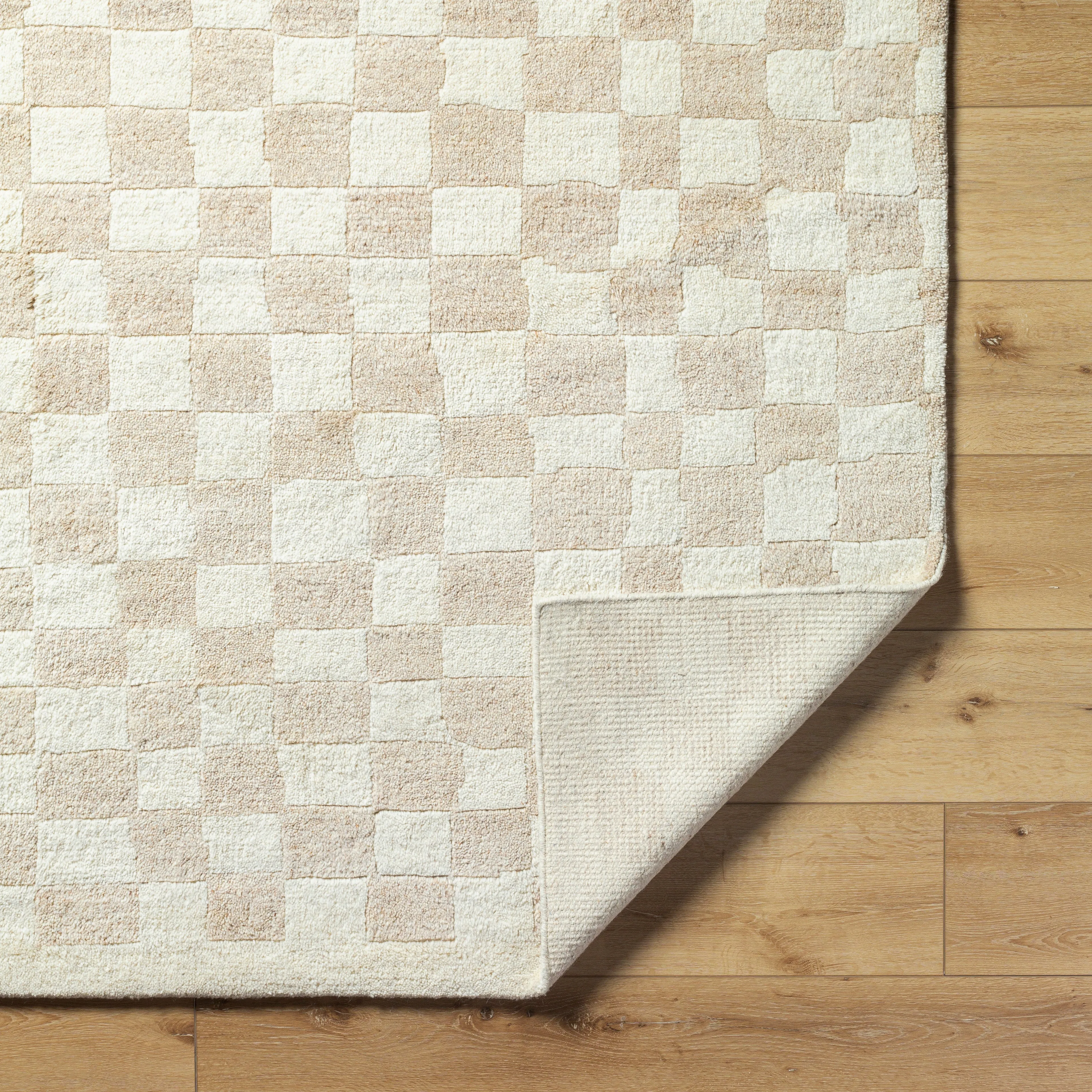 Damian Beige Checkered Rug
